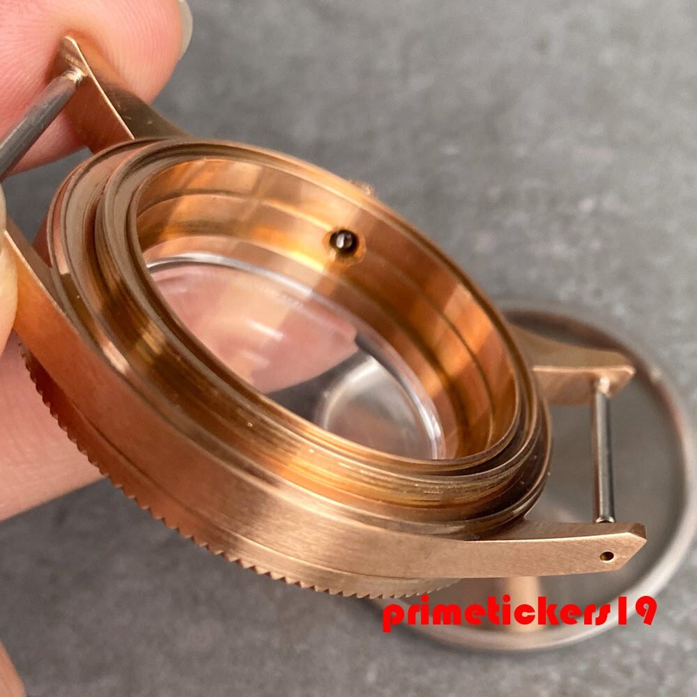Cusn8 Real Bronze Diver 40mm Watch Case Domed Sapphire Lume Bezel Fit NH35 NH36