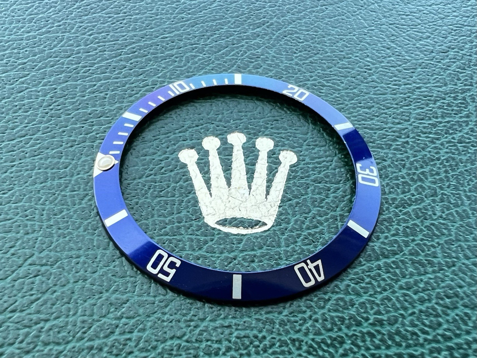 Genuine Rolex Submariner 16803 16613 16808 1Blue Silver Watch Bezel Insert #1454