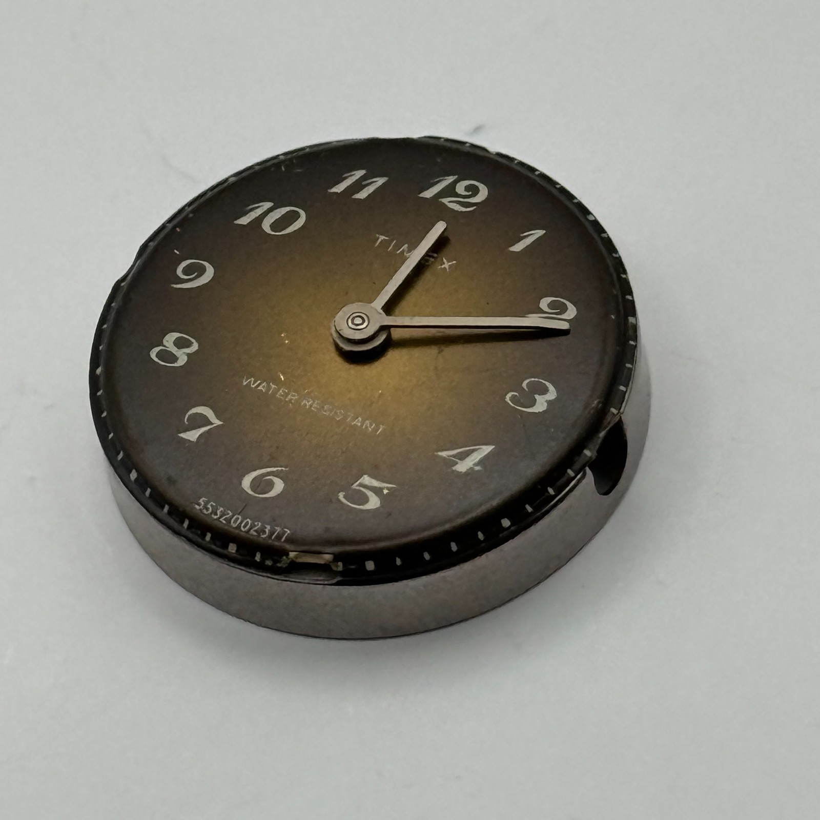 Timex 465 Watch Movement Great Britain Brown Dial Vintage Parts Repair 15.1mm