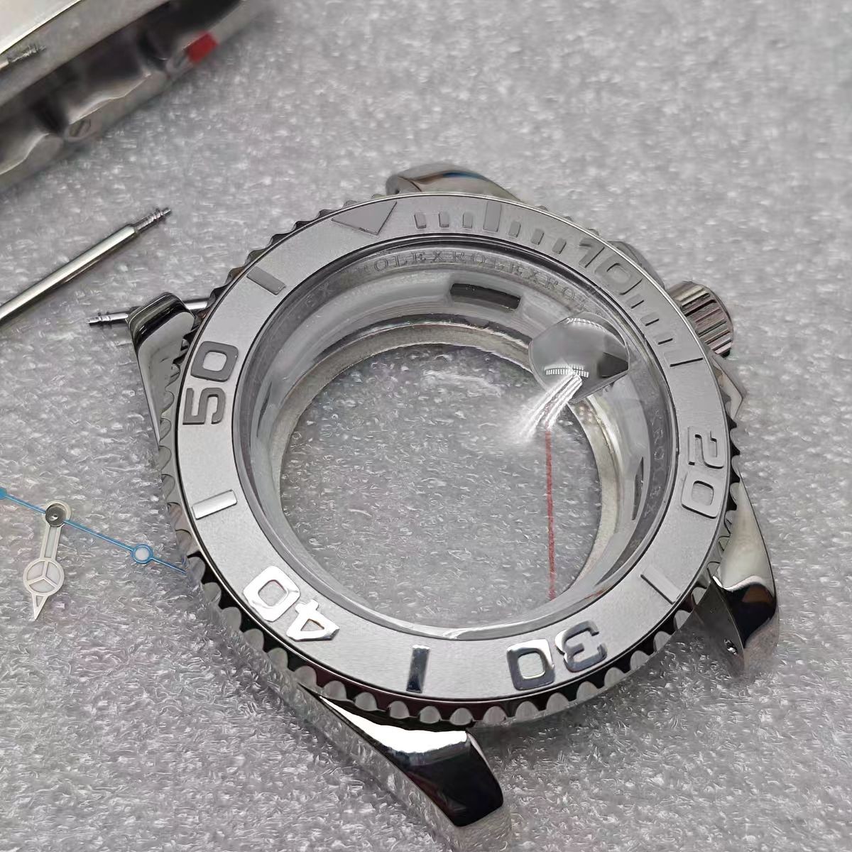 10ATM Mod Watch Case 40mm Set For NH34 NH35 NH36 Steel Silver Gray Ceramic Bezel