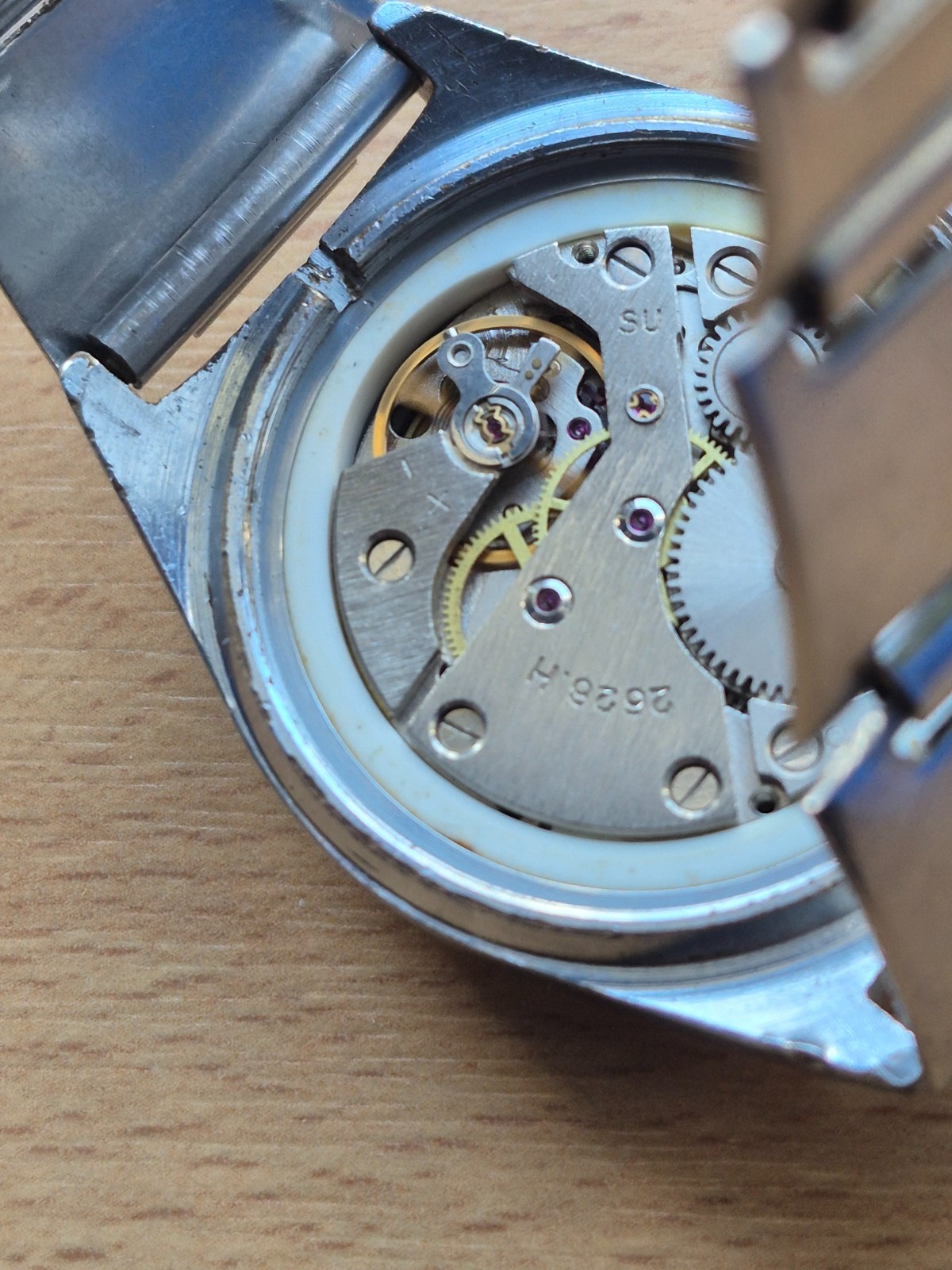 VINTAGE SOVIET LARGE WATCH RAKETA 2628.X WITH BLACK DIAL AND CALENDAR 1975-1985