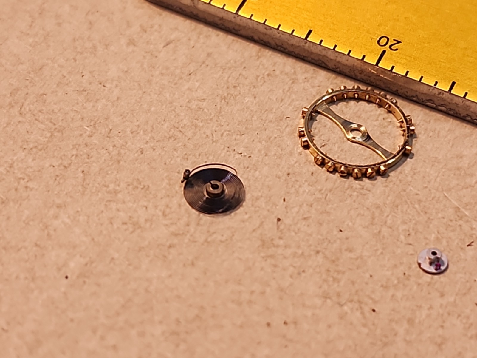 Lot Of Bulova 7AM-AD Parts-Balance Wheel, Hairspring, Jewelled Rollers