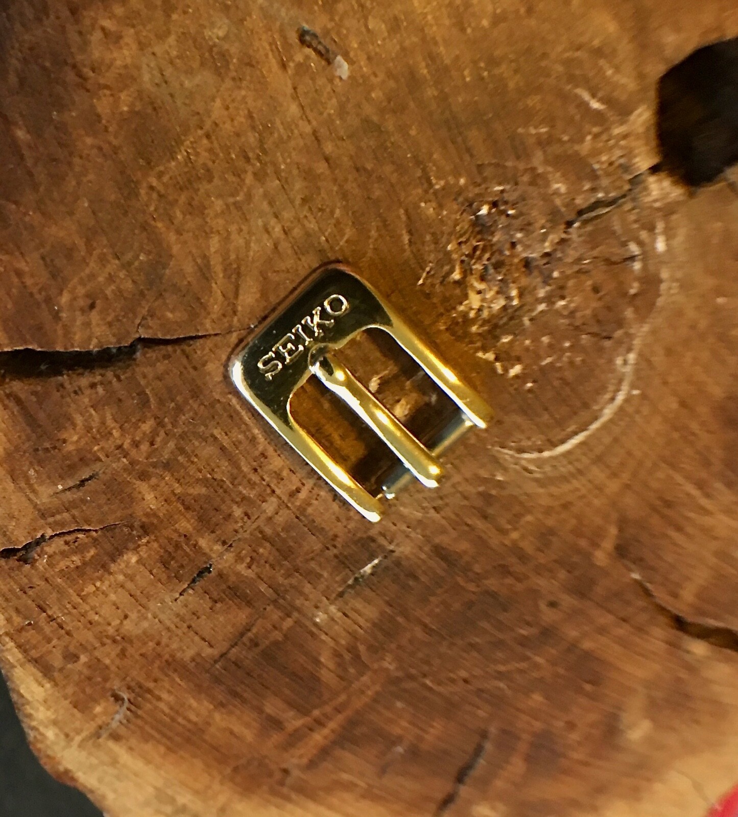 Ladies band Seiko vintage yellow gold-plated watch buckle 7.5mm opening NOS