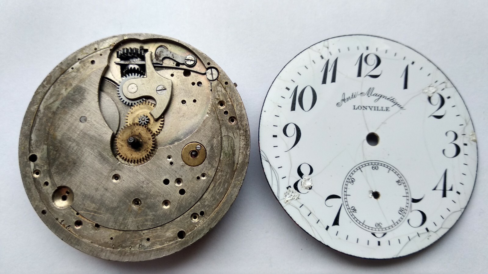 Antique watch LONVILLE Anti-Magnetic Railwayman Swiss Pocket Mechanism 1900’s