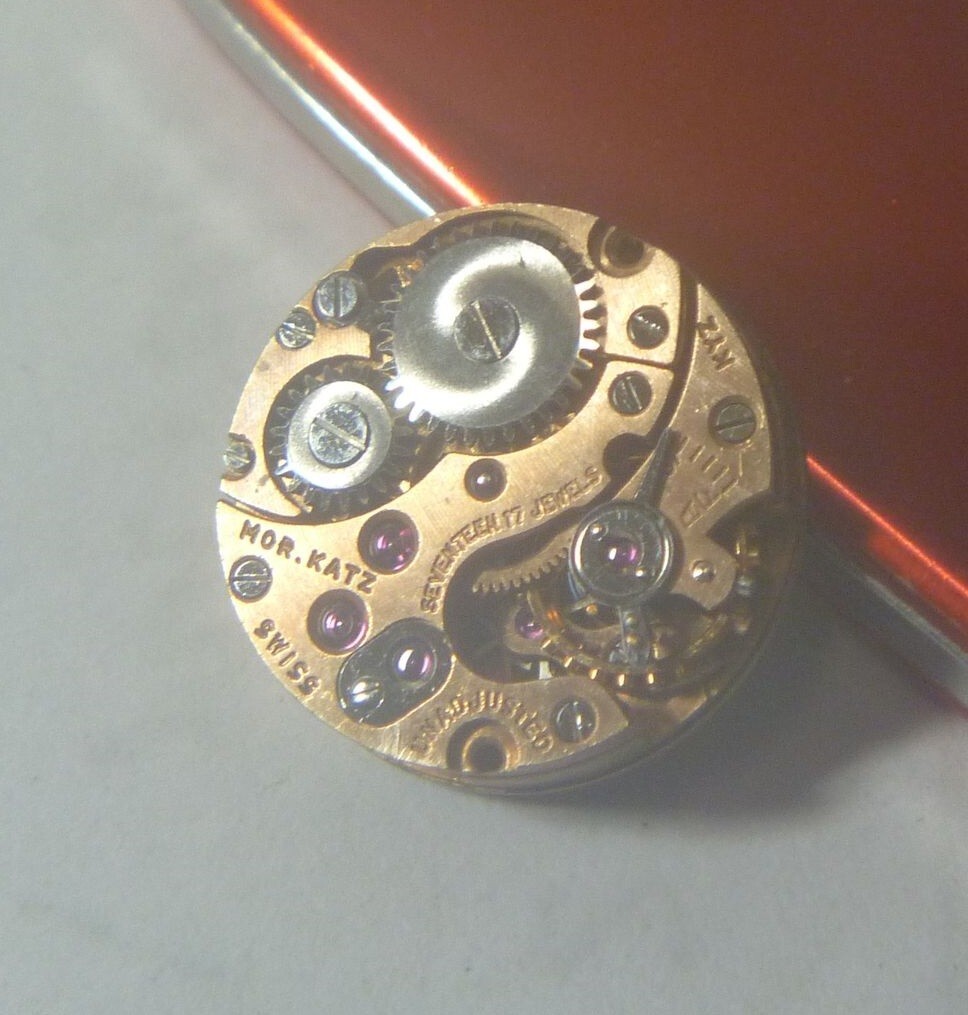 1960s Mor. Katz 17 Jewels Swiss 6 Lignes Felsa 21 ? Movement Only- for Parts !!