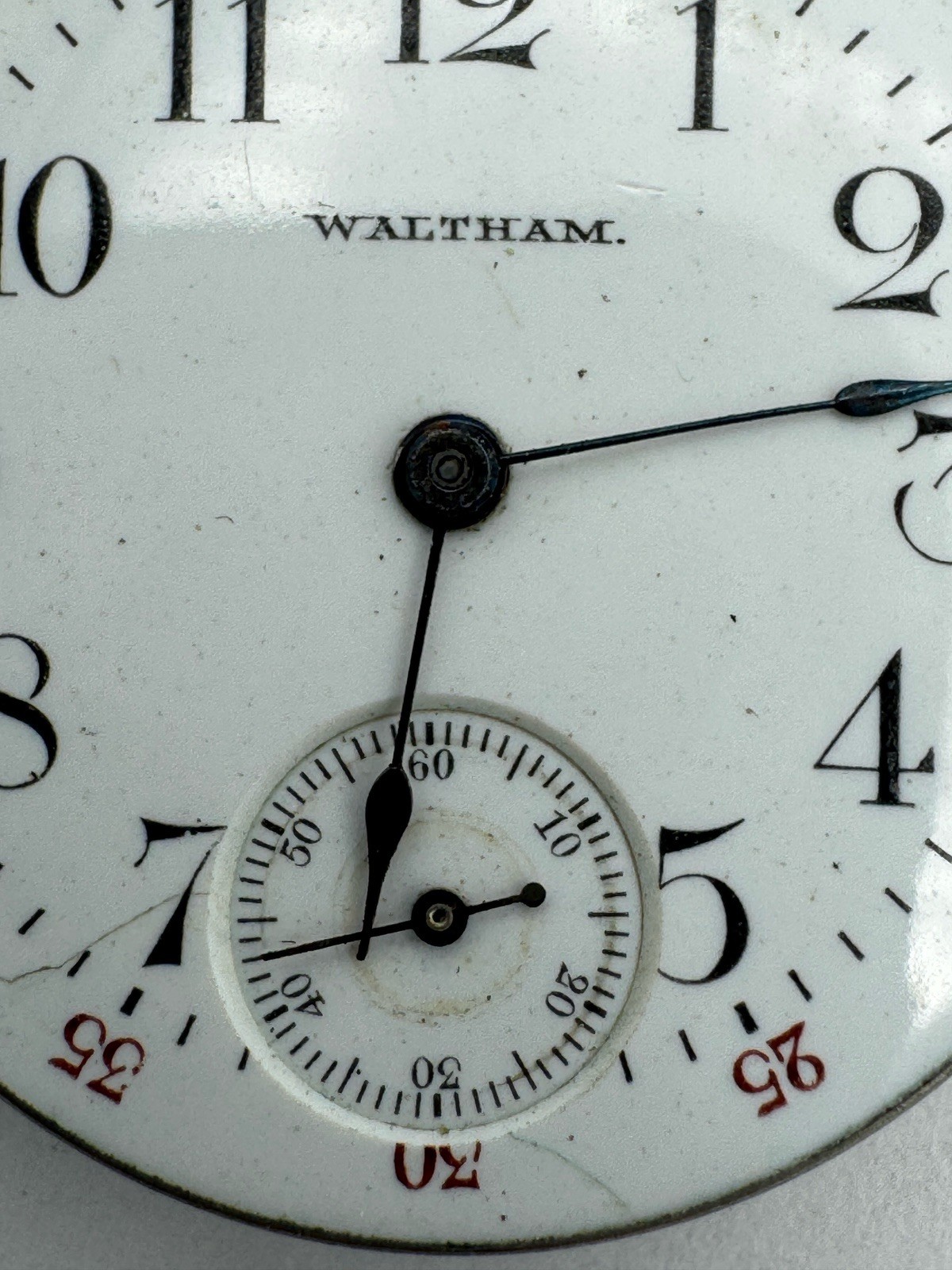 Vintage Waltham 0s 7J Model 1891 Seaside Pocket Watch Movement For Parts Repair