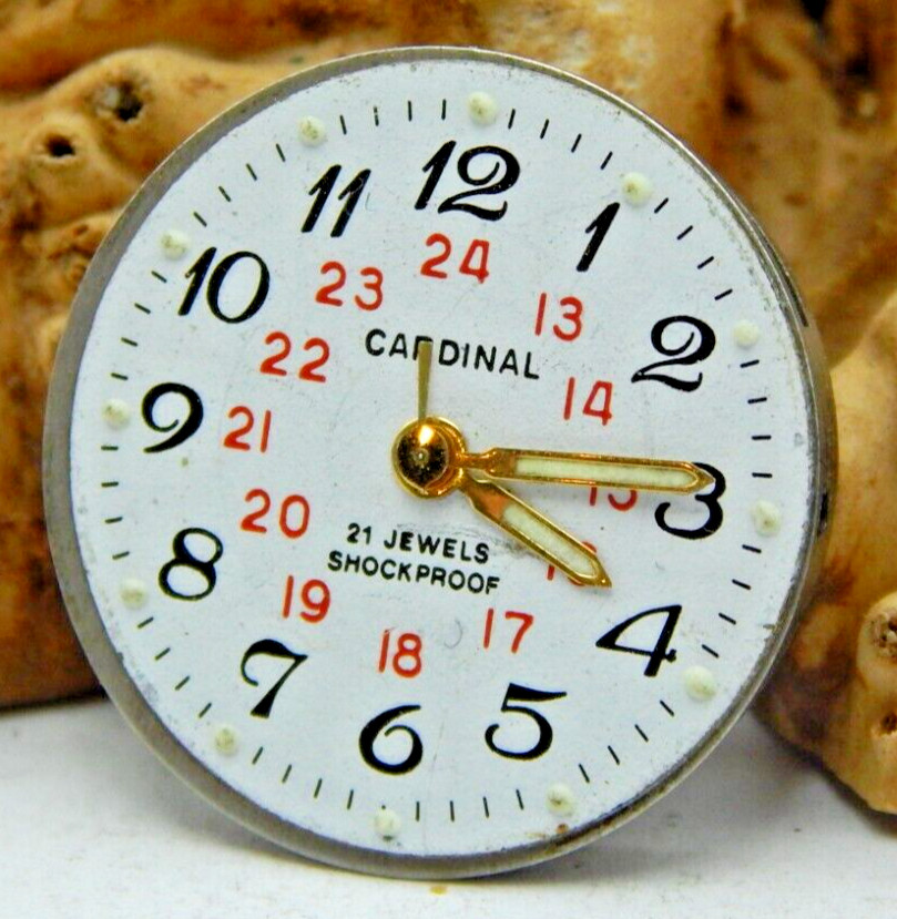 Vintage Cardinal Z2009B 21 jewel ladies wrist watch movement with dial and hands