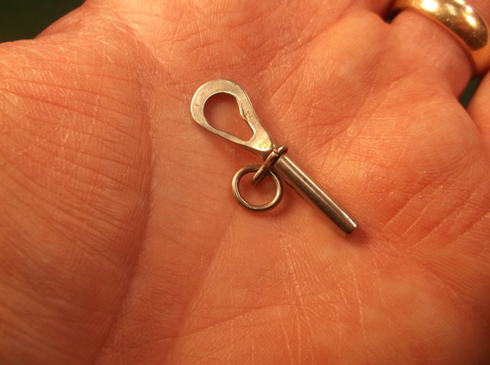 #2 of 2, VERY NICE ANTIQUE VICTORIAN ERA POCKET WATCH KEY, NICKEL PLATED STEEL