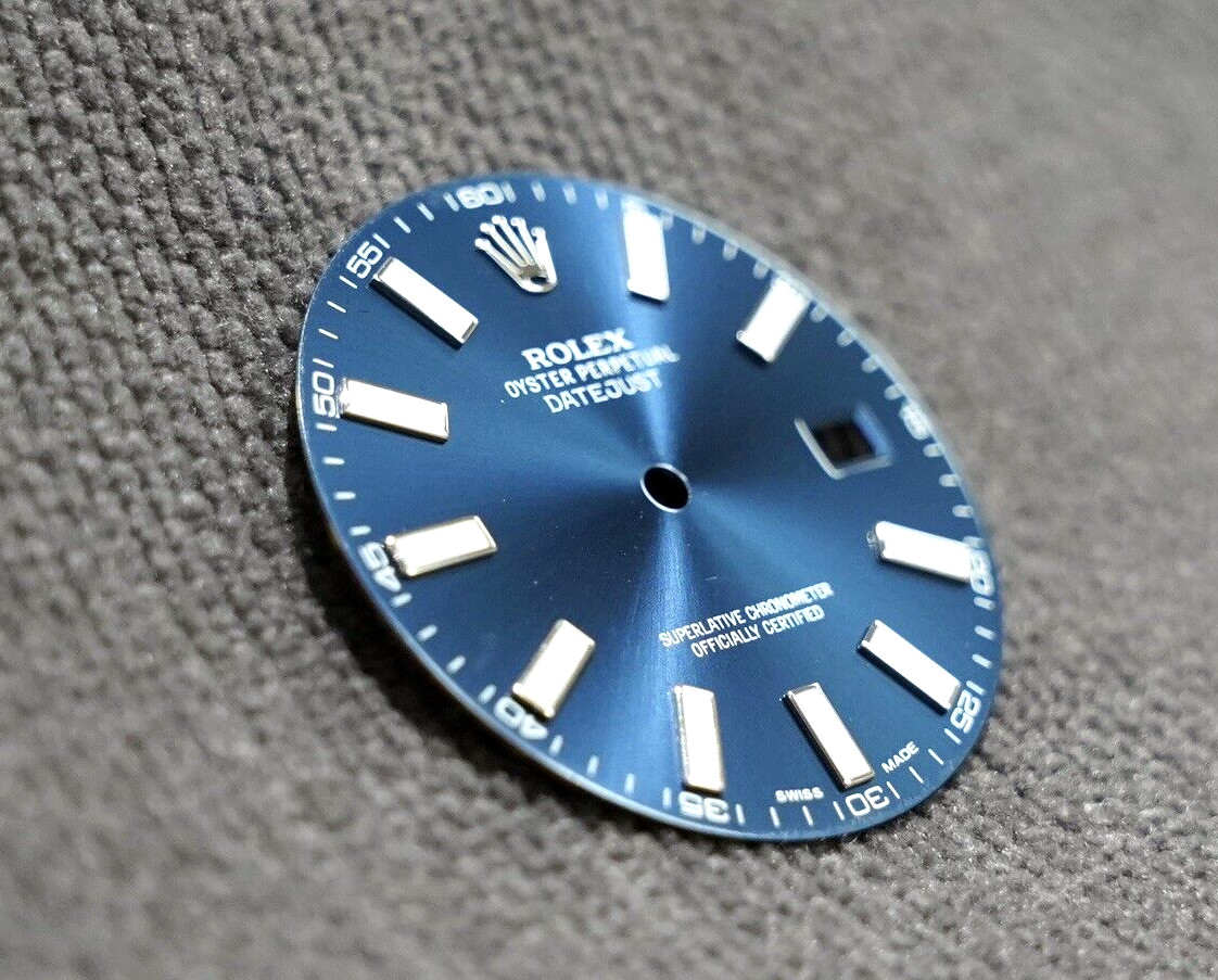 Authentic Rolex Date Just II Blue Stick Dial Date Window 41mm 116334-116300