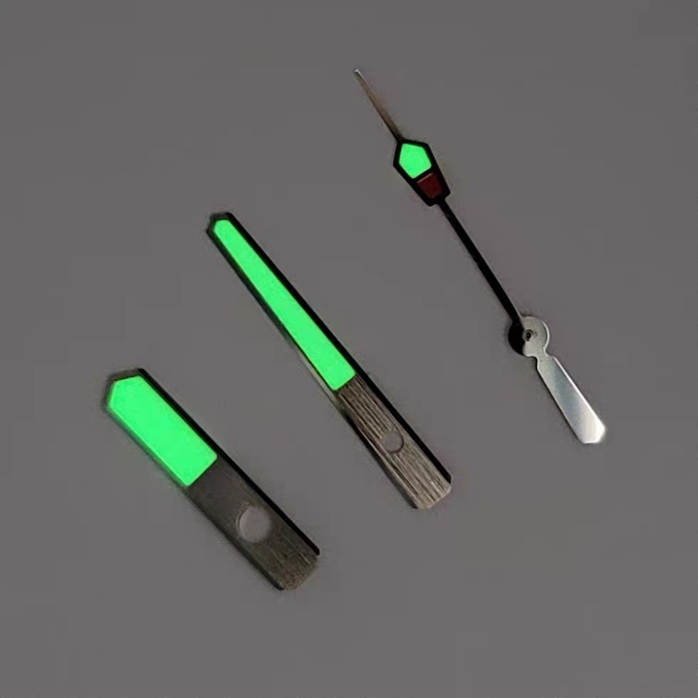 1 Set Luminous C3 Diver Watch Hand 8×11.5×12.5mm For NH35 NH36 SKX SBBN