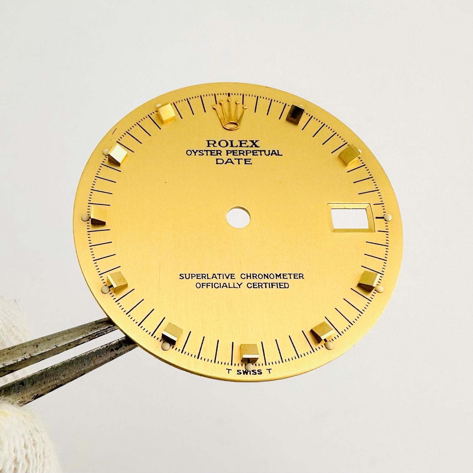 Auth. Rolex Champagne Doorstop Markers Tritium Dial 34mm Date 15053 15233 15058