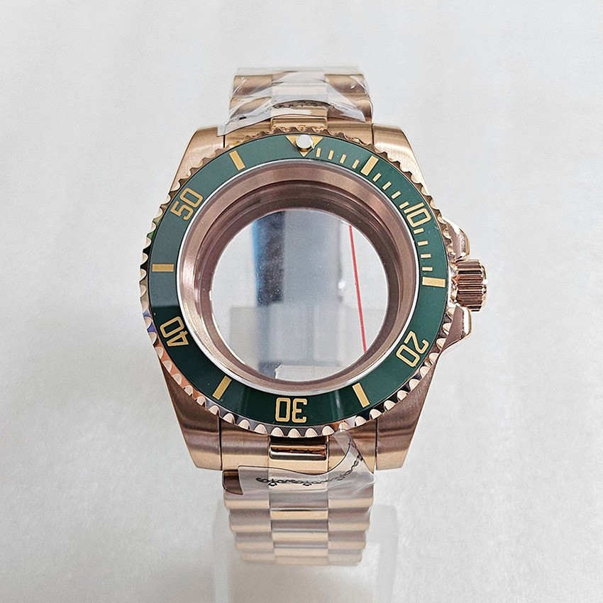 40MM Stainless Steel Sapphire Glass Watch Case Shell Strap for NH35/36 Movement
