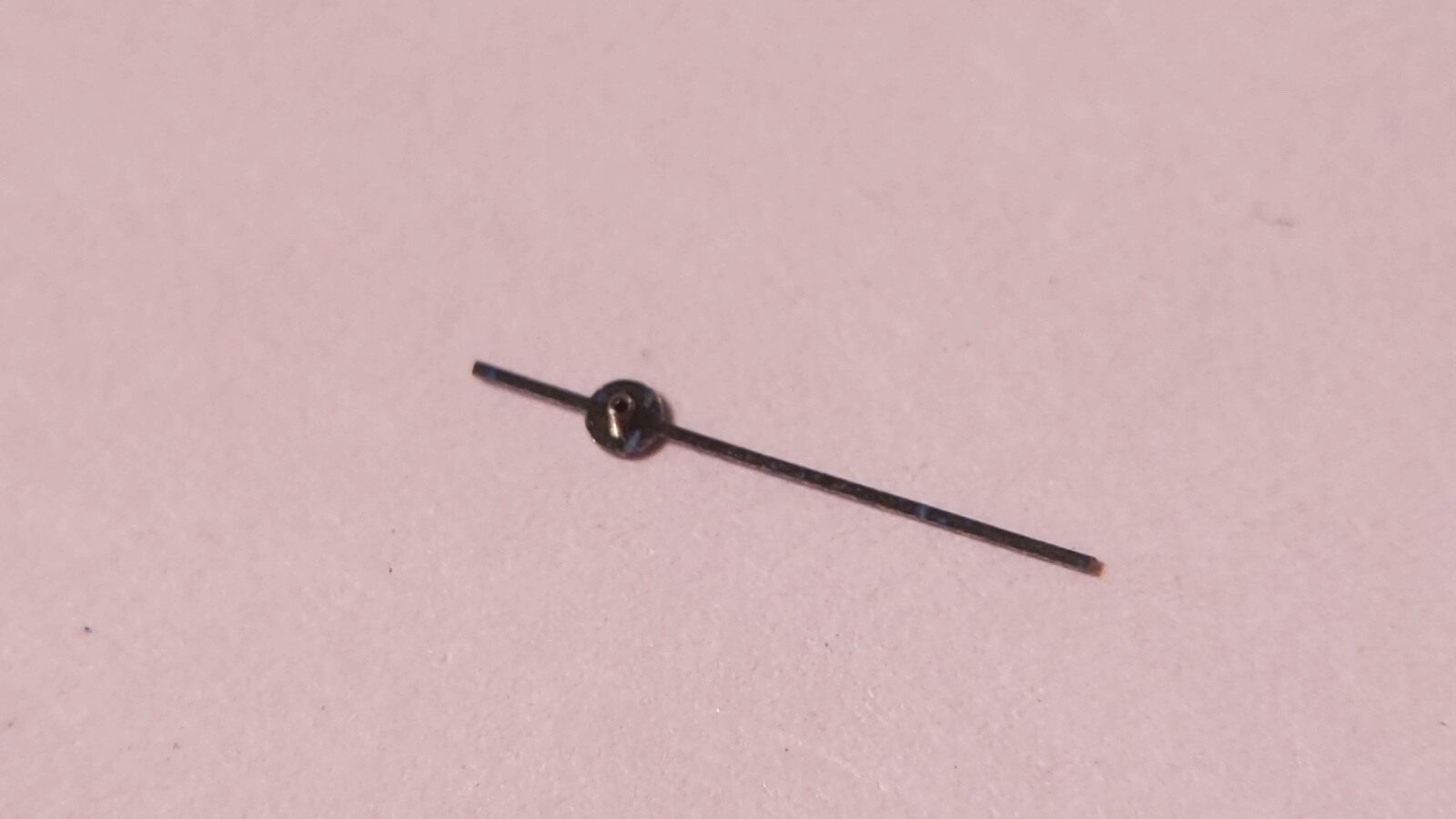Nickel sweep second hand BLUE/Bleu 19.5/70 T40, New approx 7.5mm length from cen
