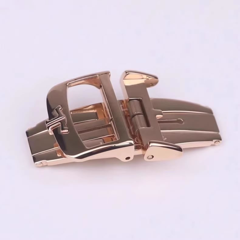 18mm Authentic Jaeger LeCoultre Silver/Rose Gold Steel Deployment Buckle Clasp