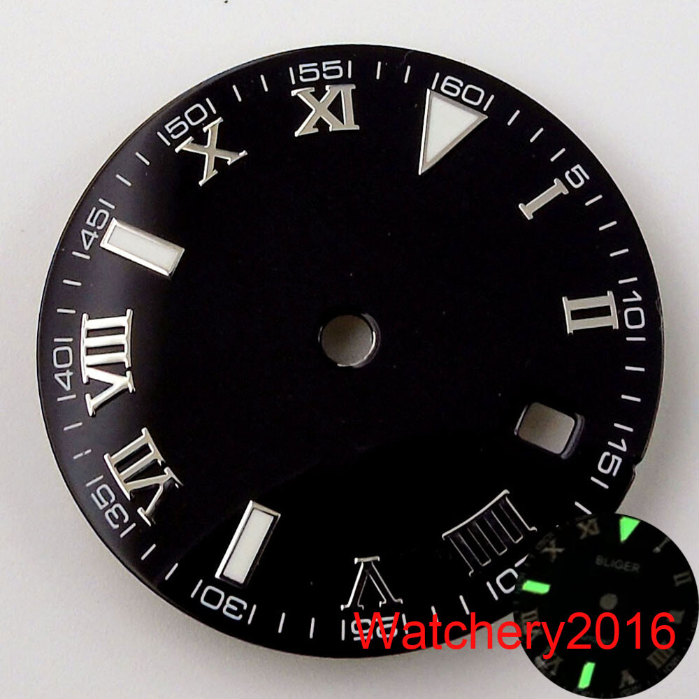 29mm Luminous Hand Roman Numerals Watch Dial Fit NH35A NH36A MIYOTA ETA2824
