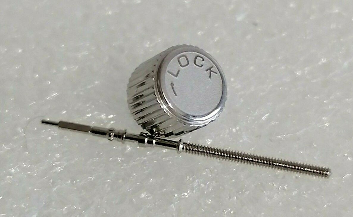 SILVER LOCK CROWN FOR STEELDIVE SEIKO NH35/36 6105 CAPTAIN WILLARD STYLE CASES