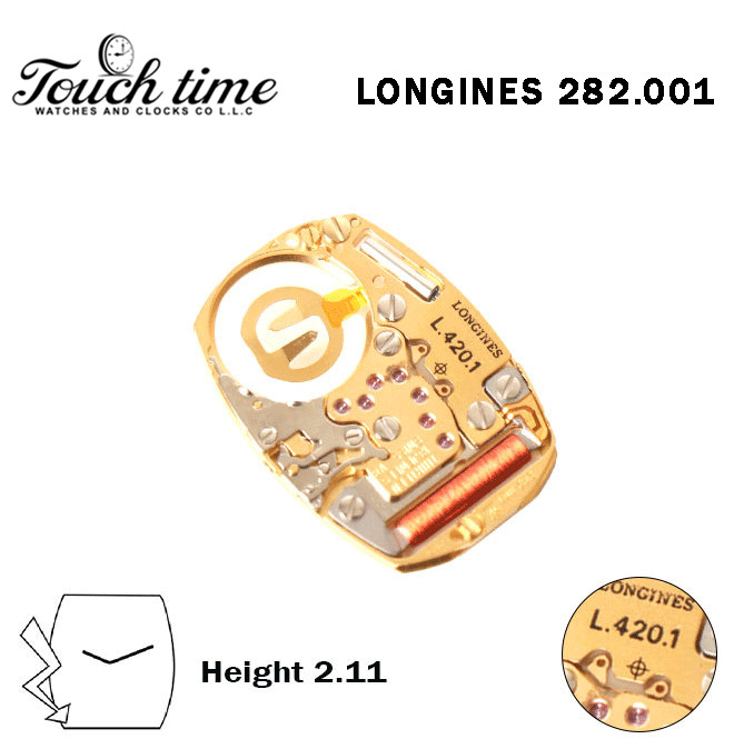 ETA 282.001 LONGINES (L.420.1) Swiss Made Movement-2Hands-Without Stem-H:2.11mm.