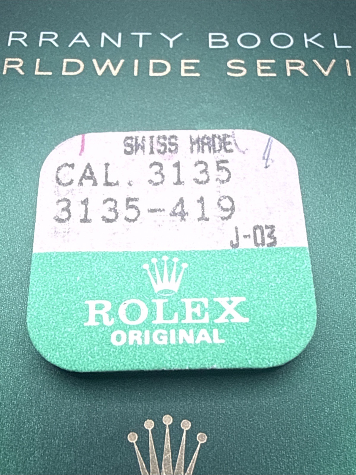 Rolex Genuine Part #3135-419 Caliber 3135 Factory Sealed NOS