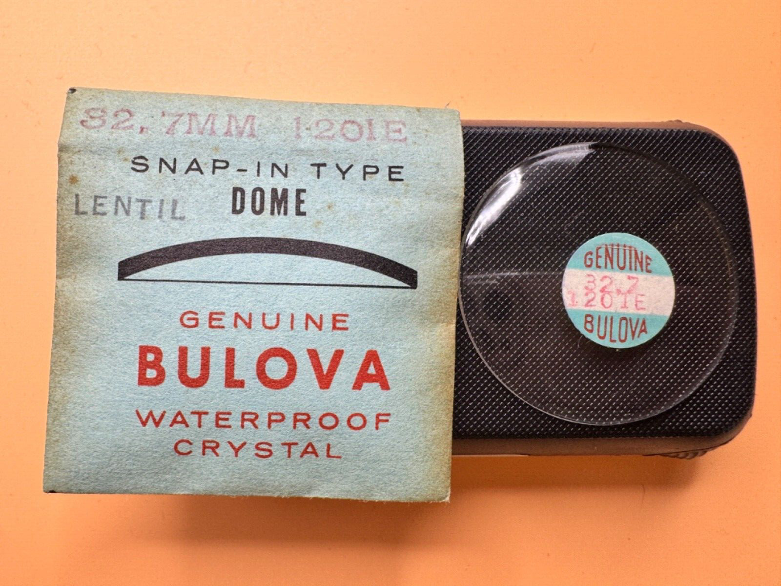 NOS Vintage BULOVA 32.7MM 1201E DOM LENTIL wrist watch crystal