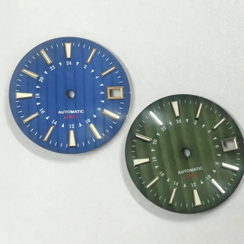 GS Mod 28.5mm Dial Bamboo Sunburst No Lume for NH34GMT Movement Custom Logo