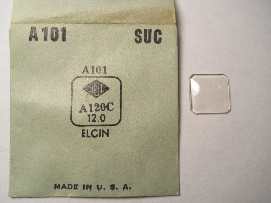 SUC A101 Watch Crystal For Elgin – 12.0 x 12.0 mm – Replacement / Repair Part