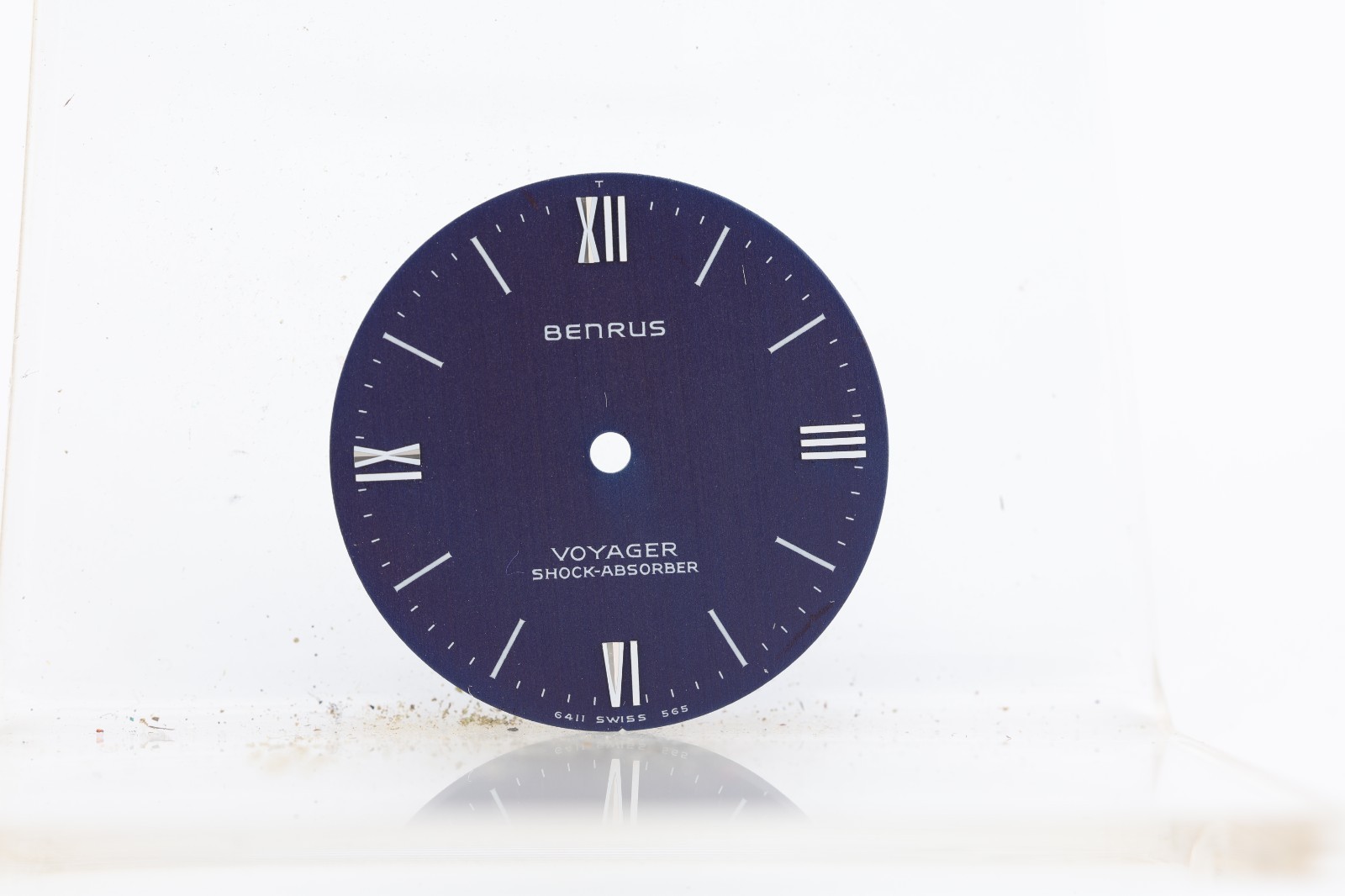 BENRUS VOYAGER SWISS DARK BLUE NOS WRIST WATCH DIAL 27.4mm, 6411 565 (NB)