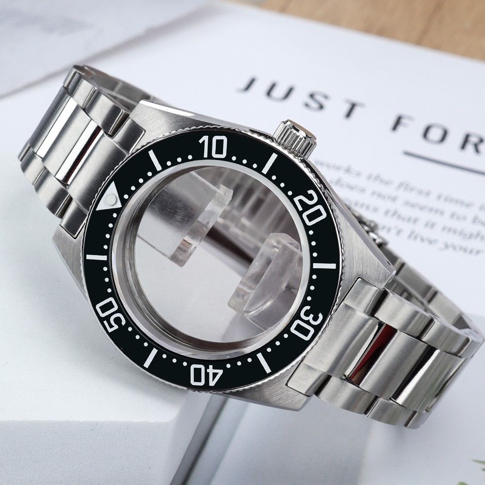 40.5mm Classic Watch Cases+STEEL BAND Ceramic Prospex Style For Seiko NH35 NH36
