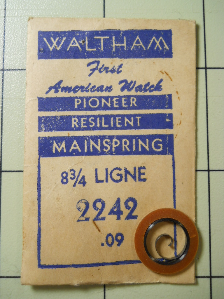 Waltham Pioneer Resilient 2242 Mainspring – 8 ¾ LIGNE – .09 – Replacement Repair