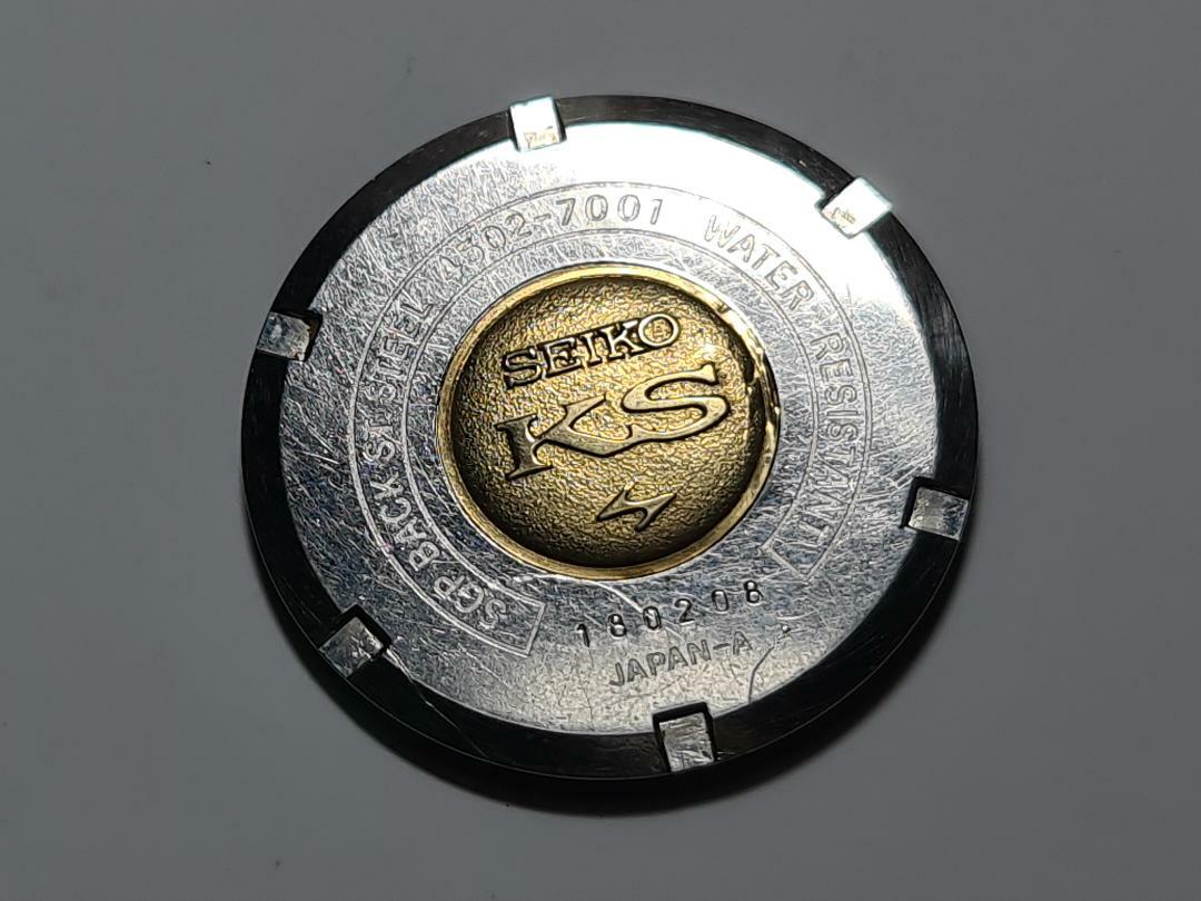 GENUINE USED CASE BACK COVER GOLDEN SGP KS KING SEIKO 4502-7001 1971 AUGUST
