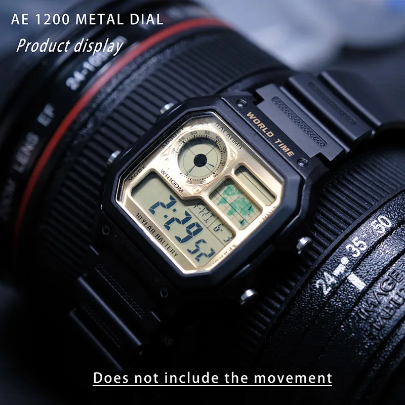 AE1200 DIY Metal Dial for Casio 3299 AE-1200 Copper Dial Mod Kit Replacement Wat