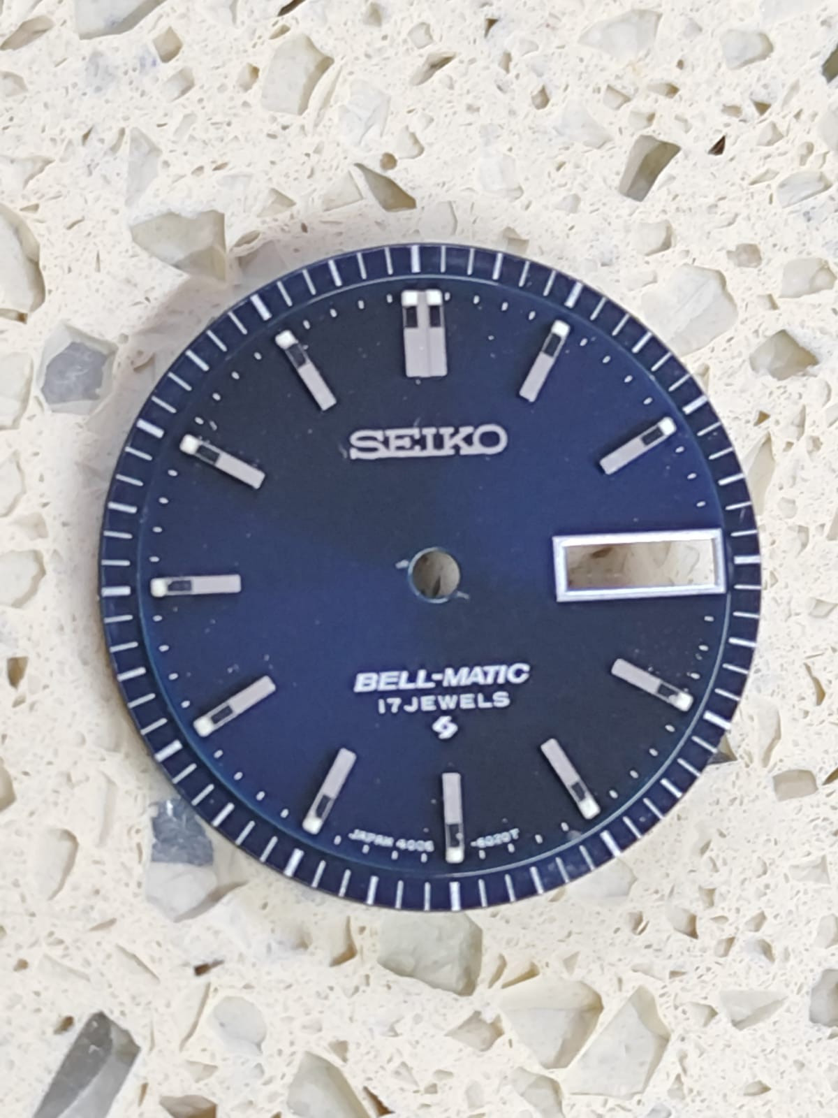 Original SEIKO Bell-Matic 4006-6030/6031 Part BLUE DIAL & INNER dial Ring NOS