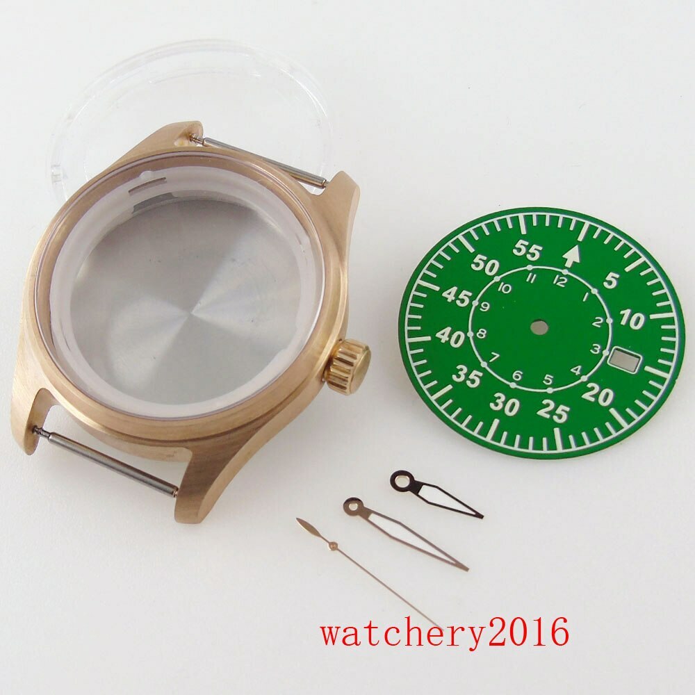 39mm Sapphire Glass Watch Case Dial Hands Fit NH35 Steel or CUSN8 Solid Bronze