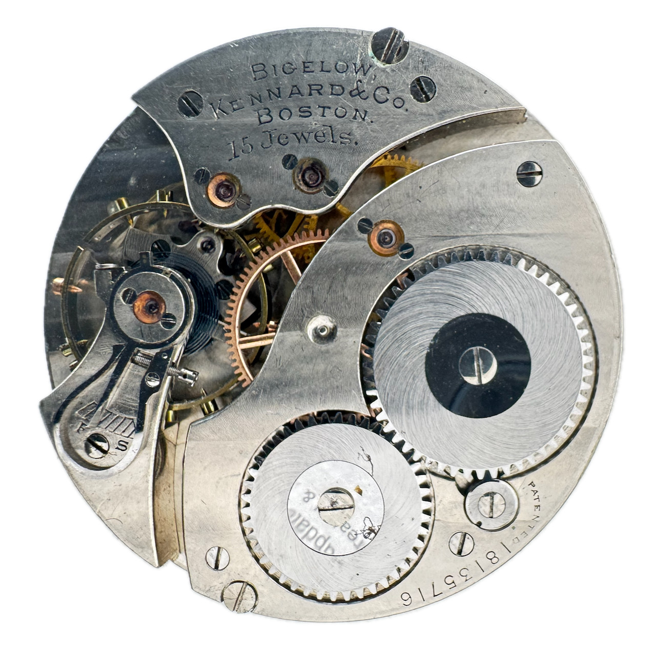 Antique 12s 1911 Bigelow Kennard & Co Waltham Pocket Watch Movement Assorted 15J