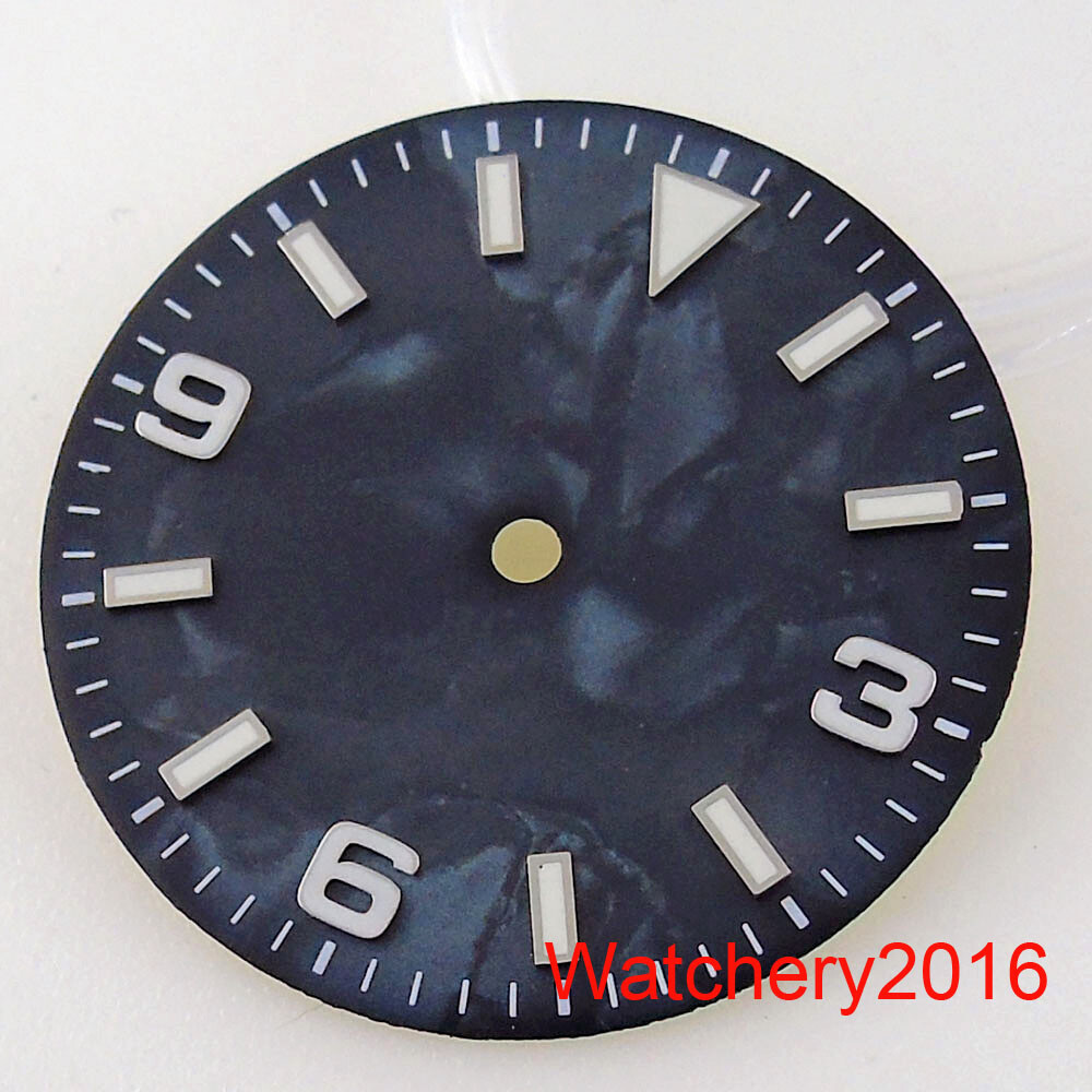 29mm Bliger Sterile Watch Dial Face Hands Green Black Yellow White Luminous Mark