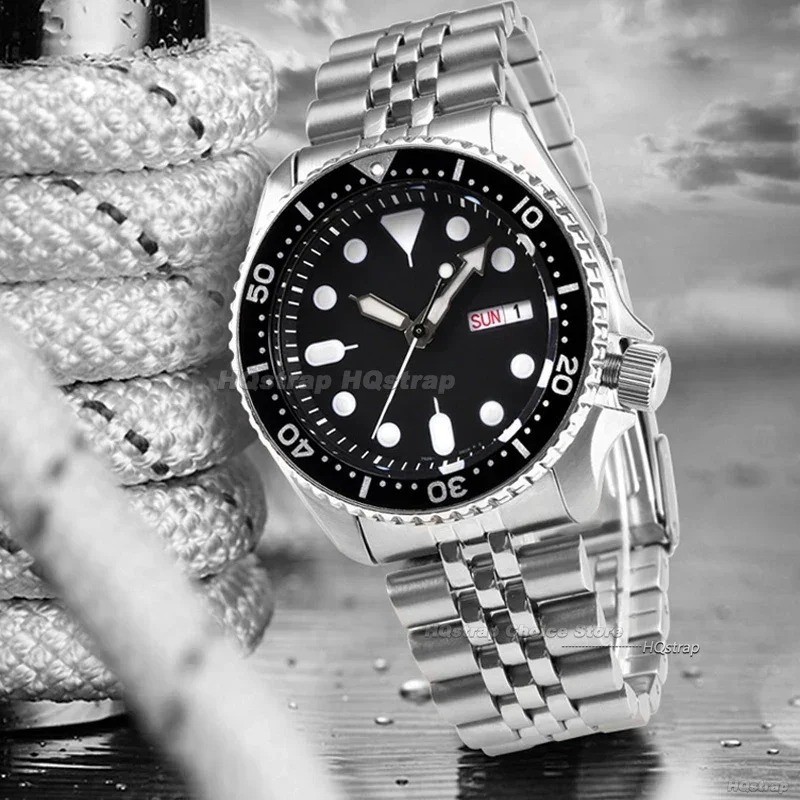 Strap for Seiko 18/20/22mm, Jubilee Style, Curved Stainless Steel End