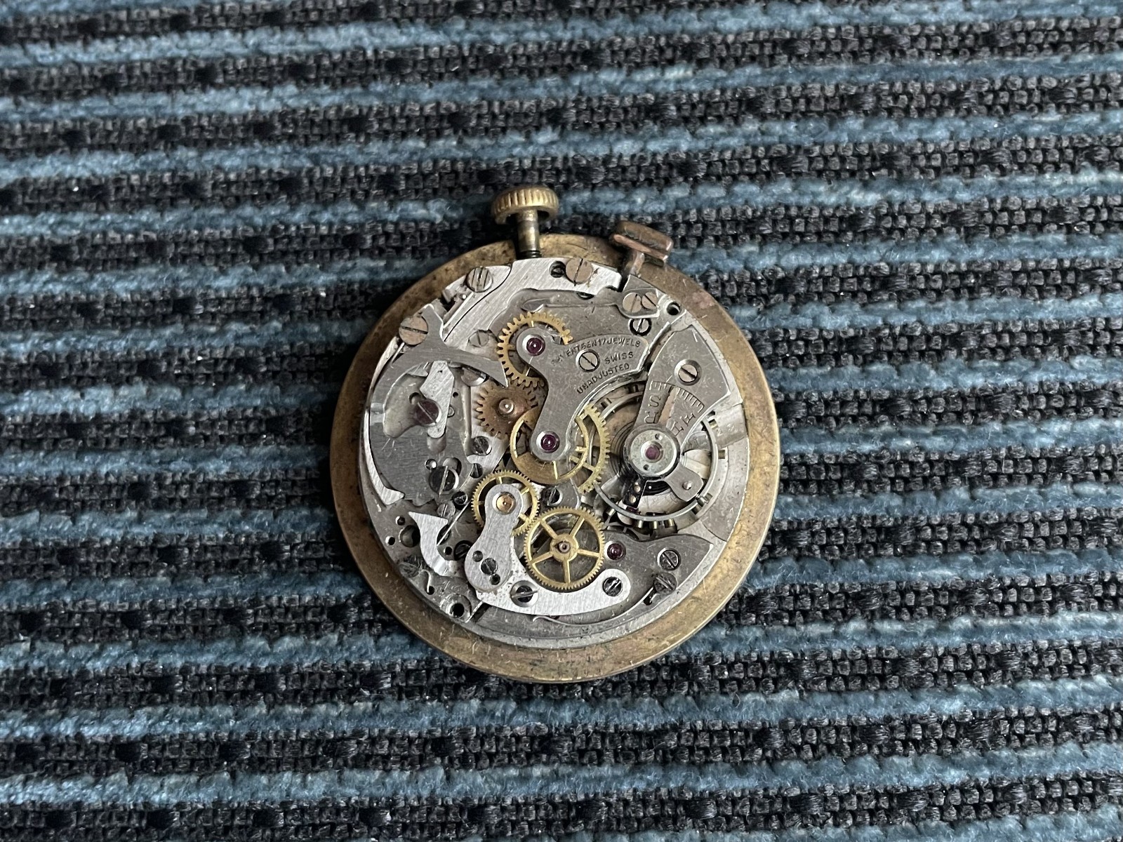 Vintage SILVER Chronographe Swiss Watch 17 Jewels movement Landeron 48