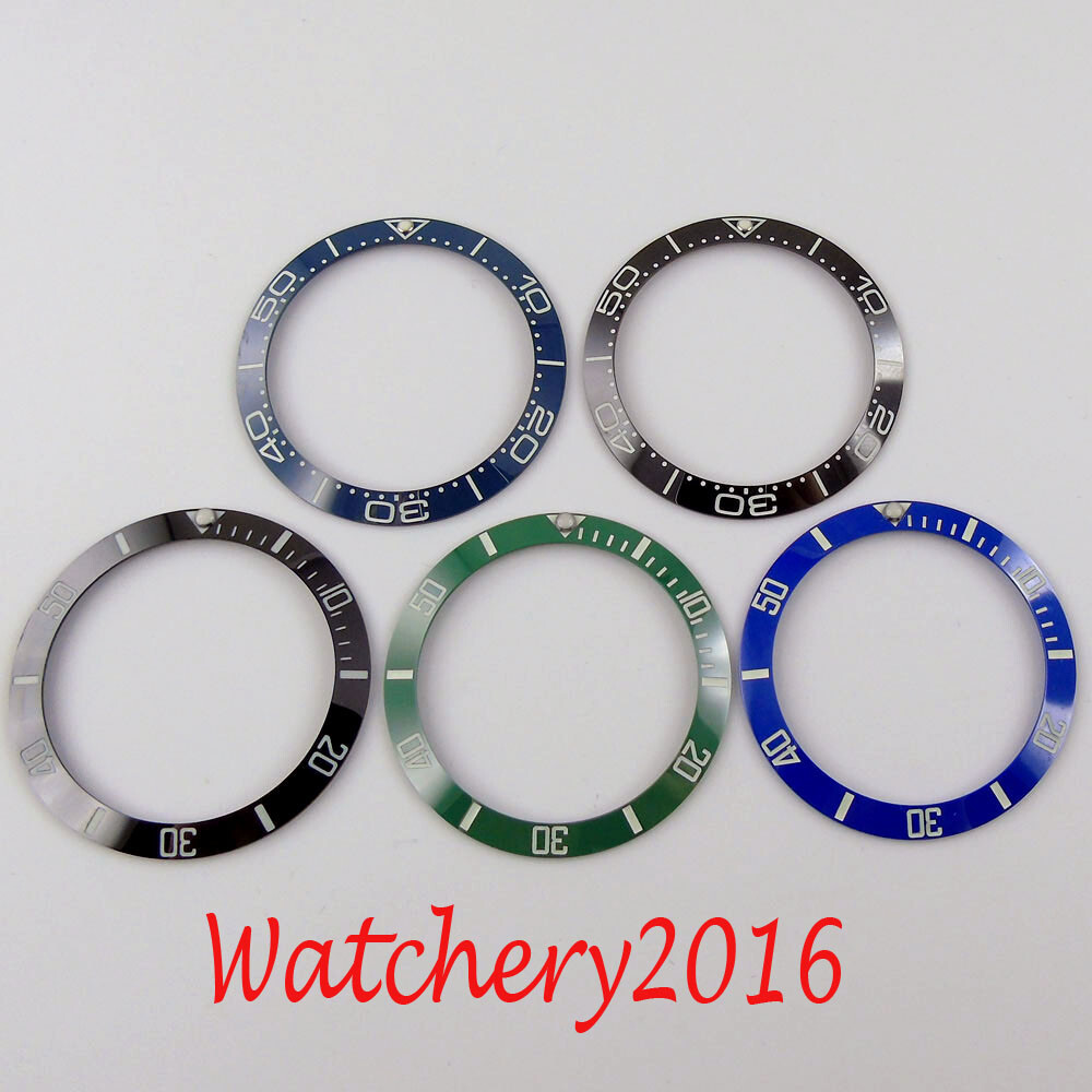 38mm black blue green luminous ceramic bezel insert fit for 40mm SUB men’s watch