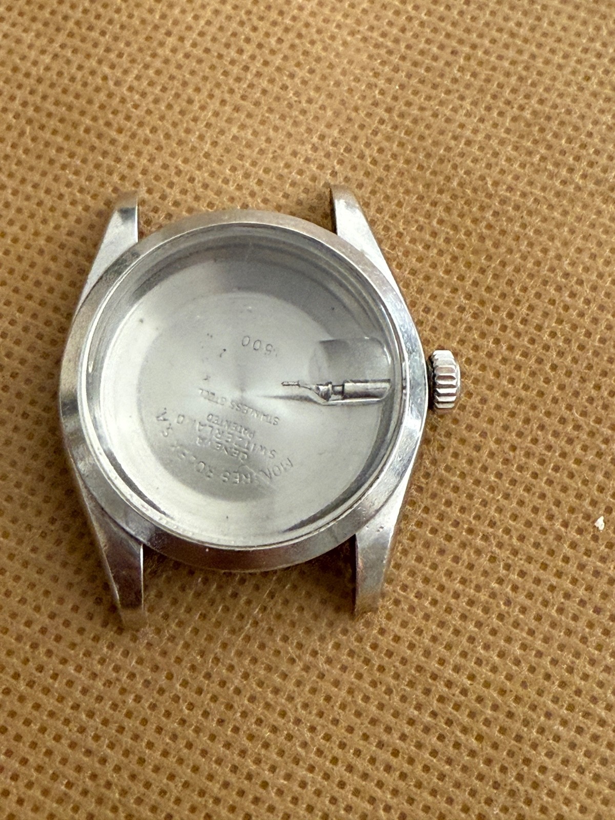 100% Original rolex 1500 steel case with glass and bezel used condition 34mm