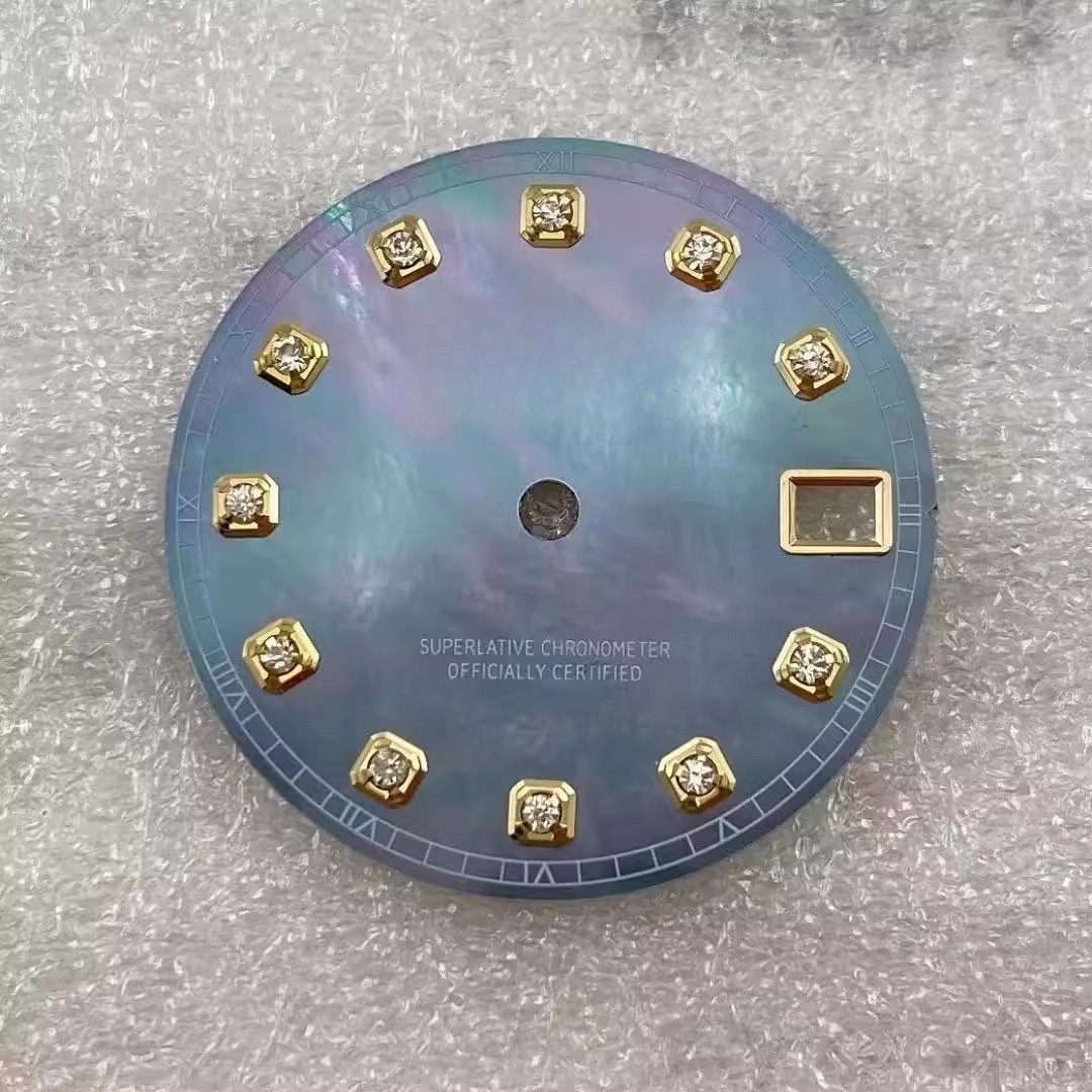 Pearl Mother-of-Pearl Dial 28.5mm S-logo No Lume for NH35 Movement Watch Parts