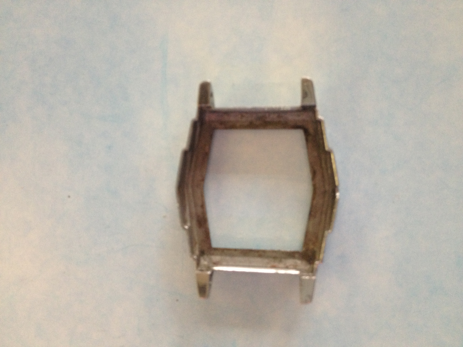 VINTAGE STAINLESS STEEL SILVER-TONE WATCH CASE 23mm x 26mm (TOP ONLY) PARTS