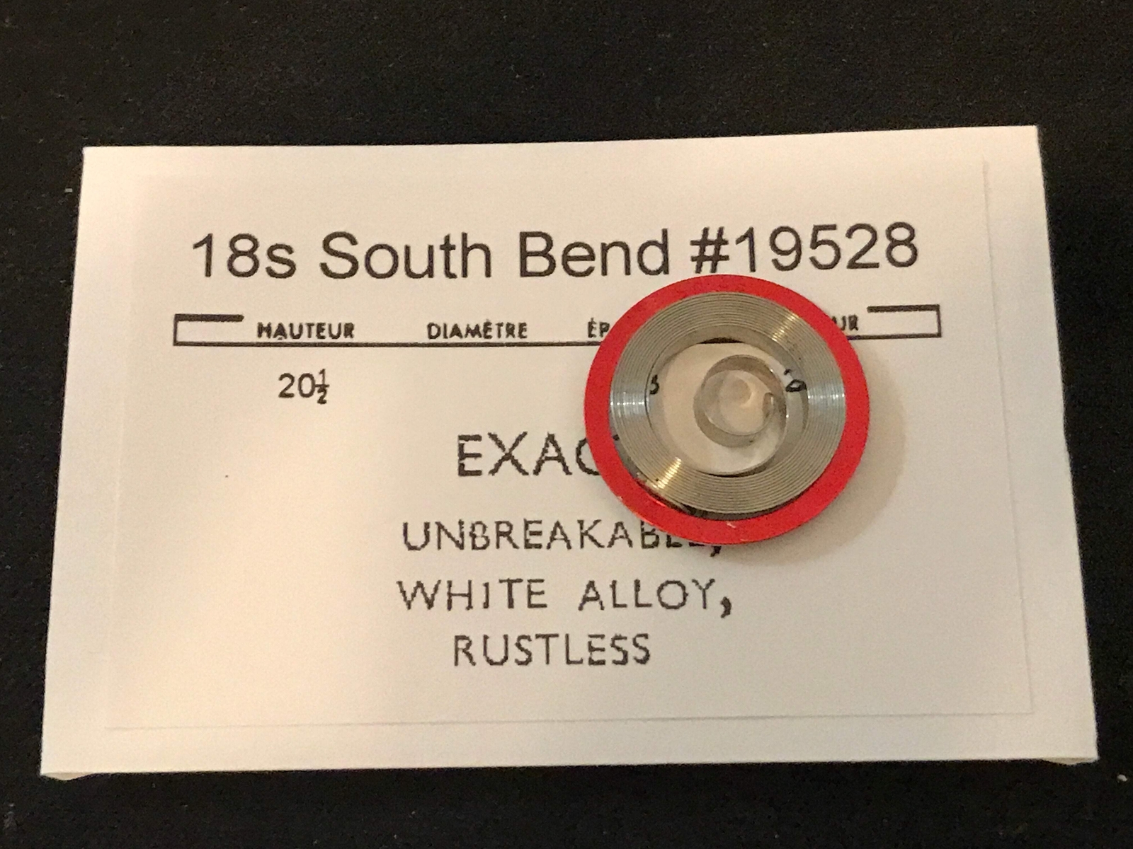 South Bend Mainspring for 18s No. 19528 (EXACT) – Alloy