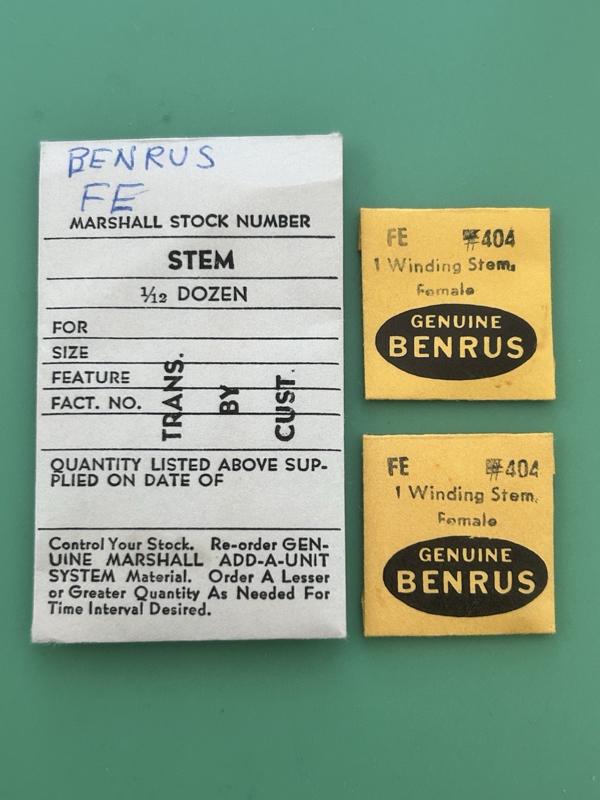 Benrus – Cal. FE – Female Stem – Part 404 – .90 mm – Tap 10 – 9.75 mm long