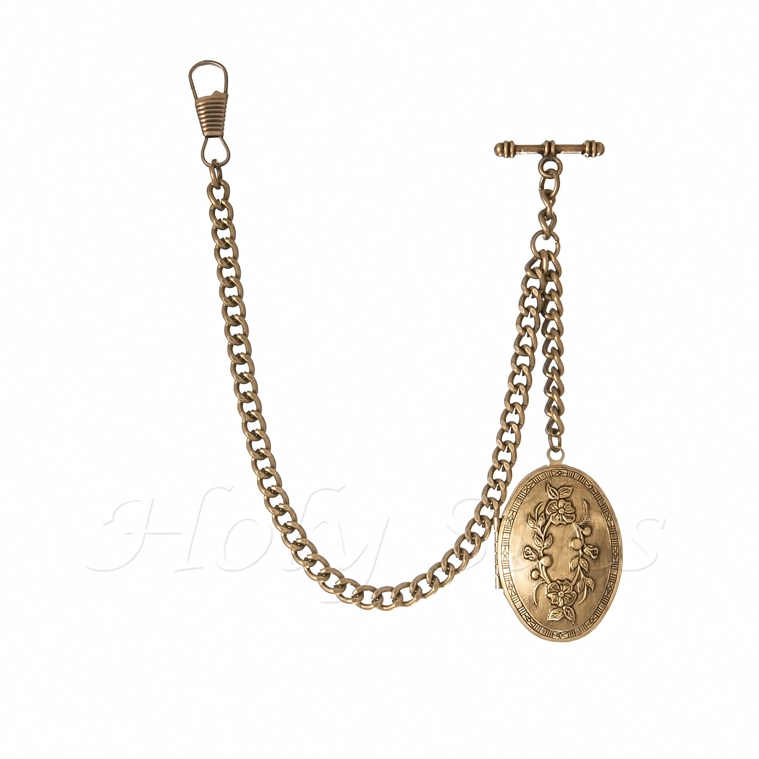 Peaky Blinder s Single Albert Pocket Watch Fob Chain With Locket
