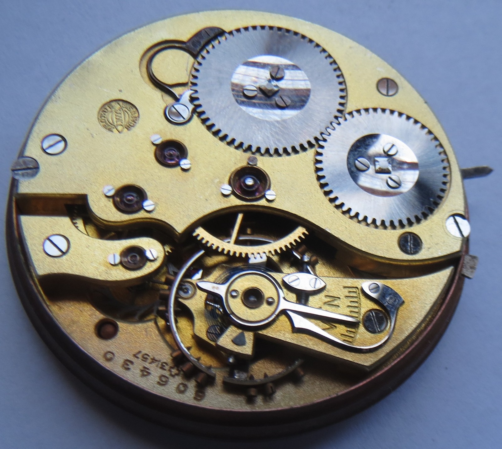 International Watch Co. chronometer pocket watch movement & enamel dial