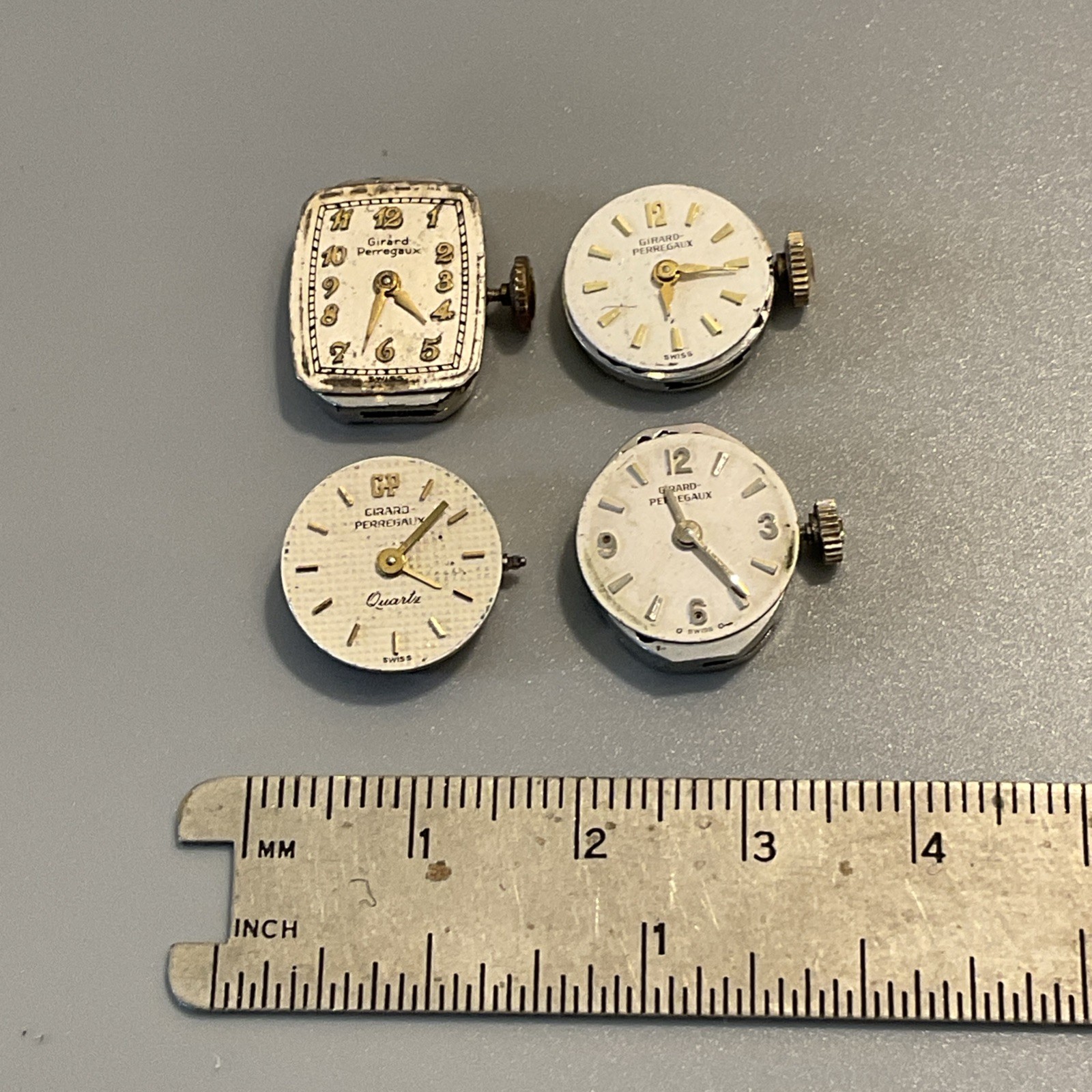 Lot 4 Vintage Girard Perregaux Quartz Wind Up Mechanical Watch Movement Ladies