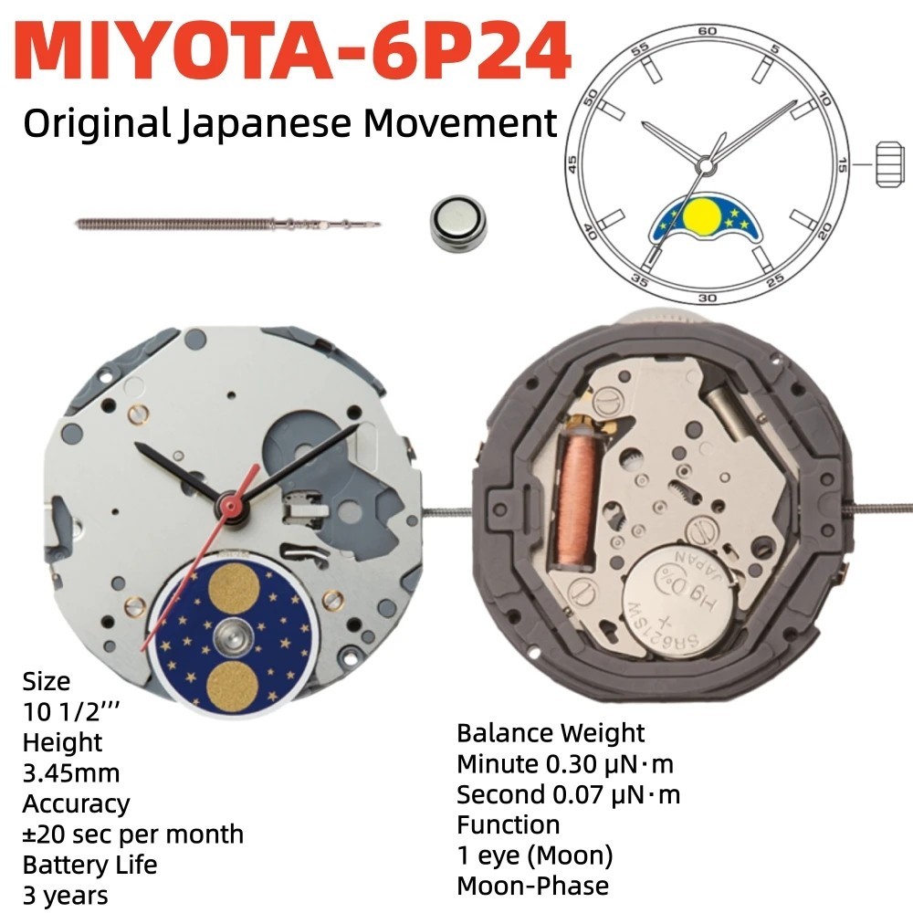 Genuine Miyota 6P00 6P20 6P21 6P23 6P27 6P29 6P28 6P25 6P26 6P24 Watch Movement