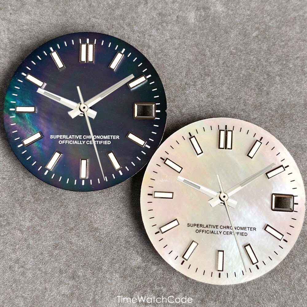 Mother of Pearl Watch Dial Face for NH35 NH36 NH38 NH70 NH71 NH72 Green Lume