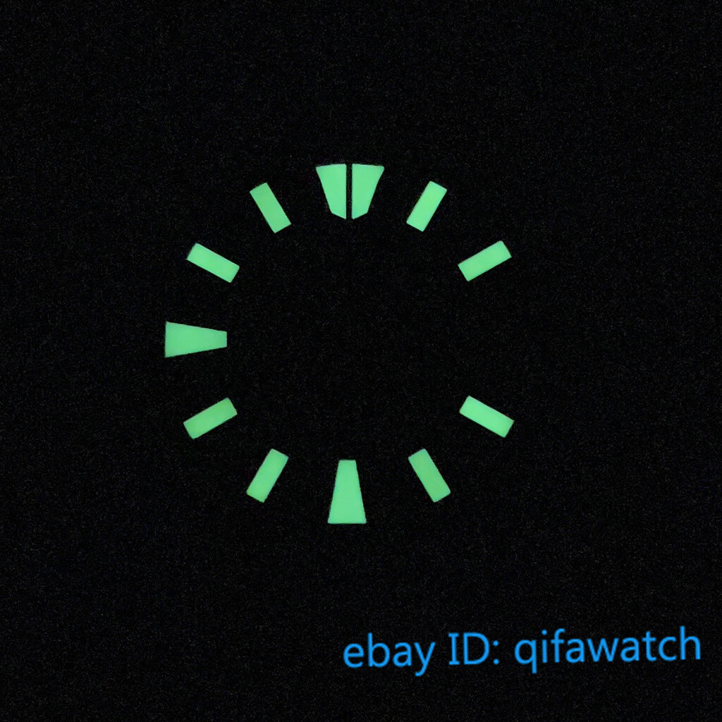 29mm Black/blue/ white Watch Dial Green luminous fit NH36 NH36A movement