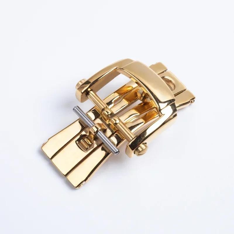 New 18mm Precision Folding Buckle Stainless Steel Clasp for Leather Rubber Strap