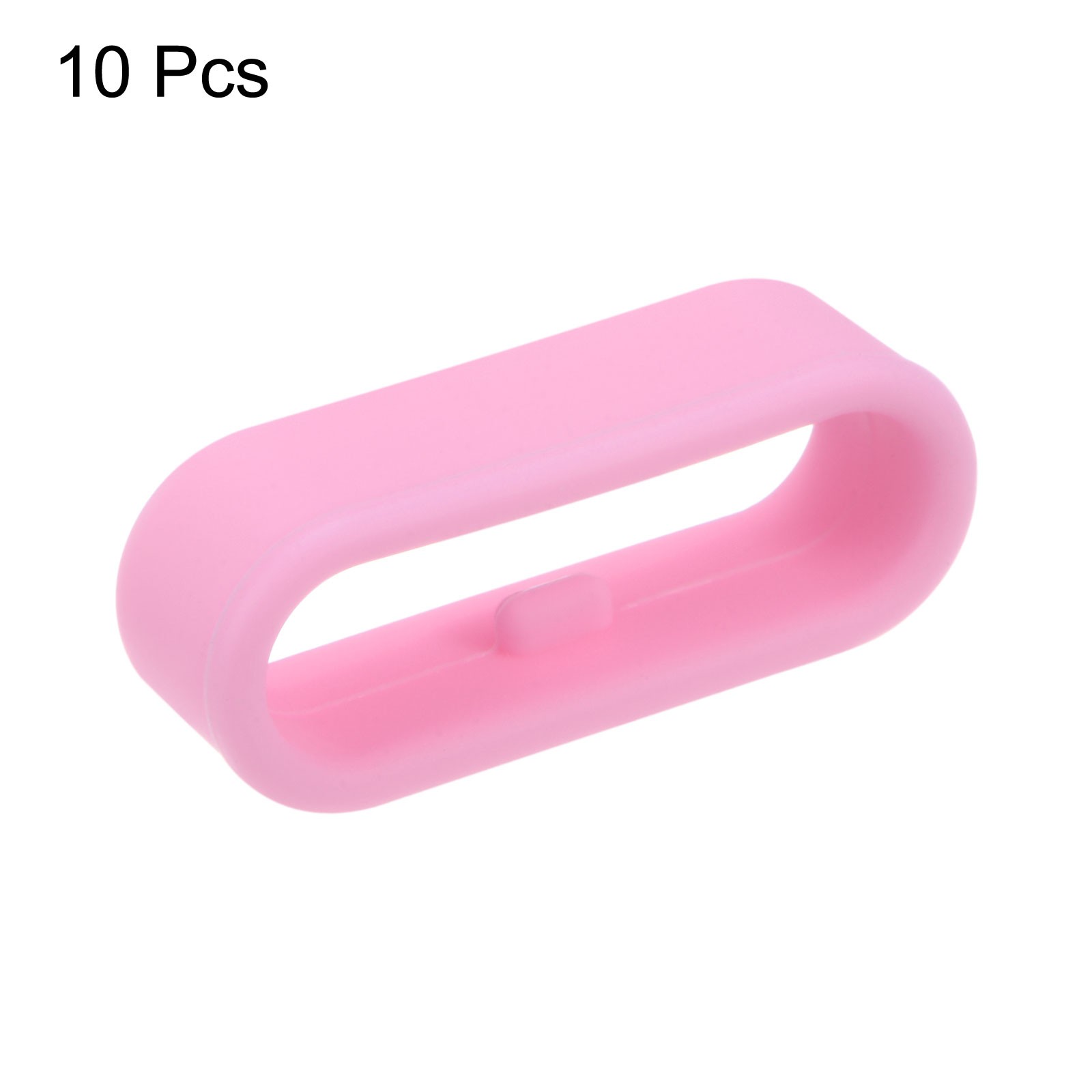 10Pcs Watch Band Strap Loops Silicone Fastener Rings for 20mm Band Pink